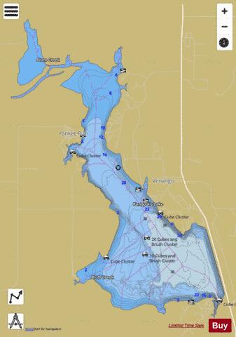 Kanopolis Reservoir depth contour Map - i-Boating App