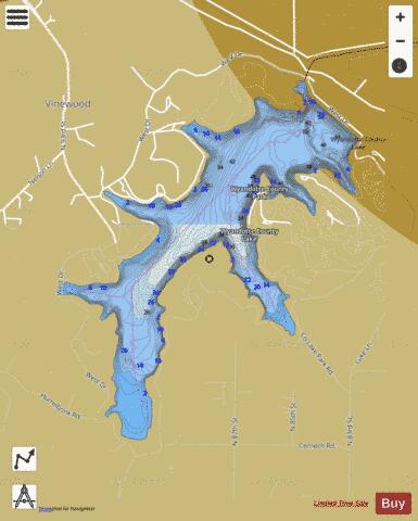 Wyandotte Co. Lake depth contour Map - i-Boating App