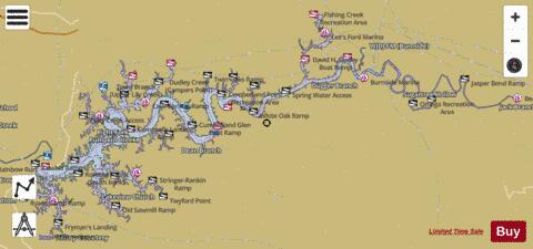 Lake Cumberland depth contour Map - i-Boating App