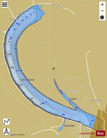 Lake Providence depth contour Map - i-Boating App