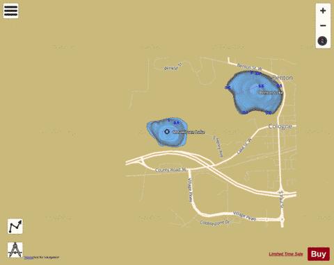 Meuwissen Lake depth contour Map - i-Boating App