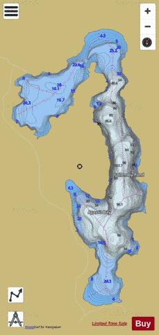 Follensby Pond depth contour Map - i-Boating App