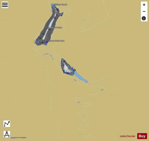 Upper Squaw Lake depth contour Map - i-Boating App