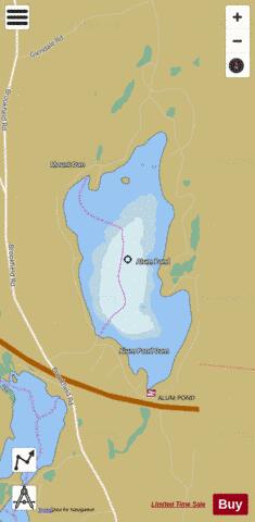Big Alum Pond depth contour Map - i-Boating App