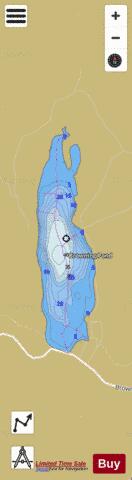 Browning Pond depth contour Map - i-Boating App