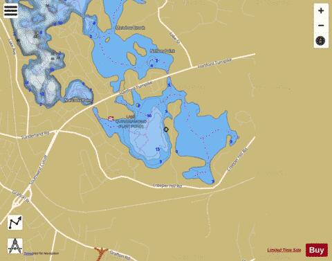 Flint Pond depth contour Map - i-Boating App