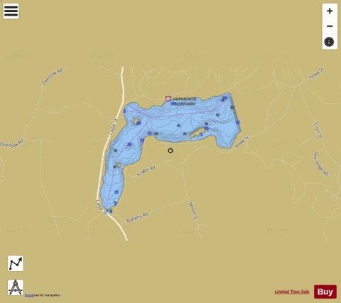 Hopkinton Reservoir depth contour Map - i-Boating App