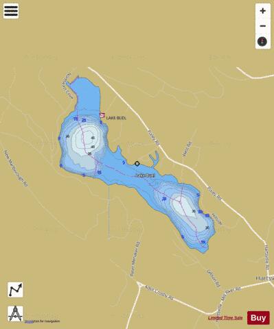 Lake Buel depth contour Map - i-Boating App