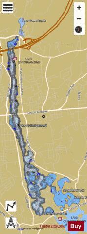 Lake Quinsigamond depth contour Map - i-Boating App