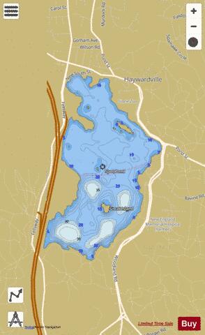Spot Pond depth contour Map - i-Boating App