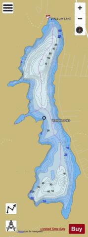 Wallum Lake depth contour Map - i-Boating App