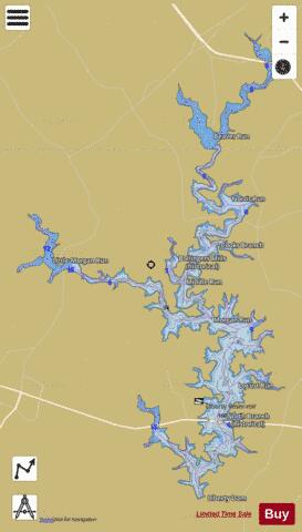 Liberty Reservoir depth contour Map - i-Boating App