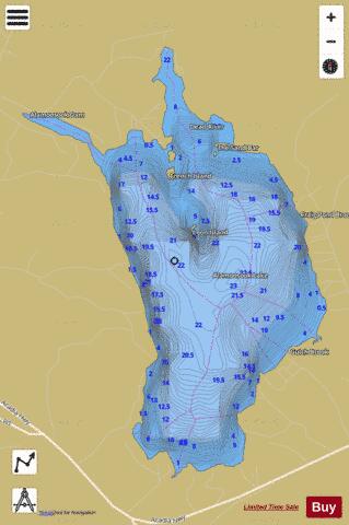 Alamoosook Lake depth contour Map - i-Boating App