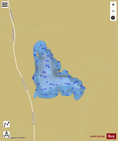 Medomak Pond depth contour Map - i-Boating App