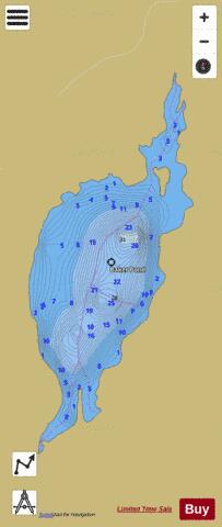 Baker Pond depth contour Map - i-Boating App