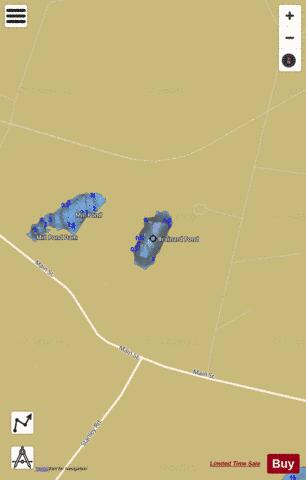 Brainard Pond depth contour Map - i-Boating App