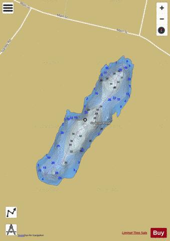 Carleton Pond depth contour Map - i-Boating App