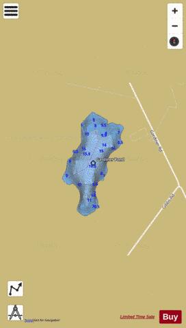 Gardiner Pond depth contour Map - i-Boating App