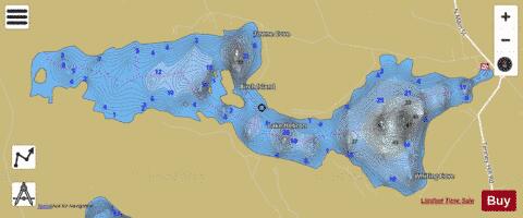 Lake Hebron depth contour Map - i-Boating App
