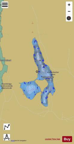 Knickerbocker Lakes depth contour Map - i-Boating App