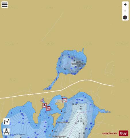 Little Cobbosseecontee Lake depth contour Map - i-Boating App