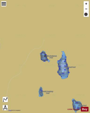 Little Northwest Pond depth contour Map - i-Boating App