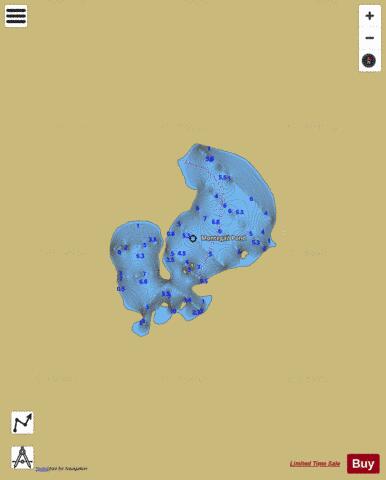 Montegail Pond depth contour Map - i-Boating App