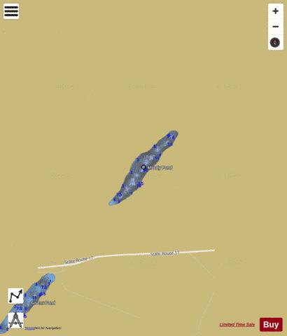 Moody Pond depth contour Map - i-Boating App
