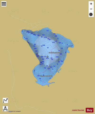 Saddleback Lake depth contour Map - i-Boating App