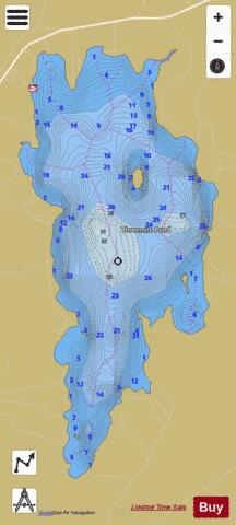 Threemile Pond depth contour Map - i-Boating App