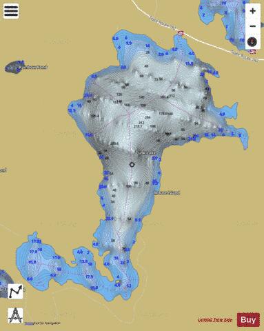Tunk Lake depth contour Map - i-Boating App