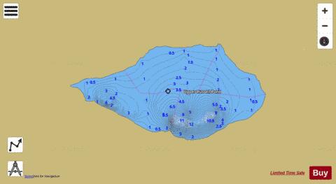 Upper Russell Pond depth contour Map - i-Boating App