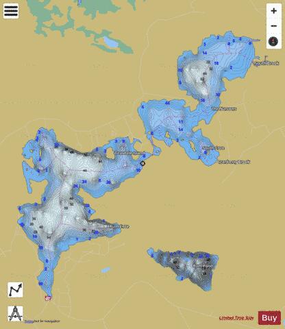 Upper Wilson Pond depth contour Map - i-Boating App