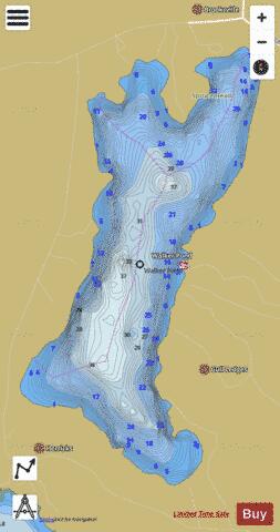 Walker Pond depth contour Map - i-Boating App