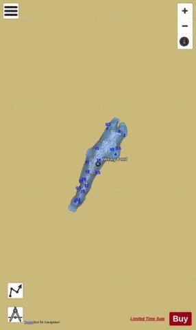 Weary Pond depth contour Map - i-Boating App