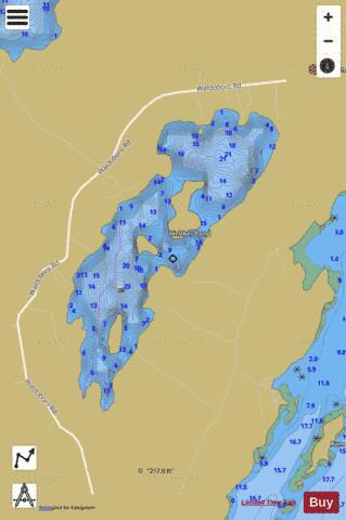 Webber Pond depth contour Map - i-Boating App