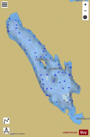 Mountainy Pond depth contour Map - i-Boating App