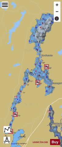 Damariscotta Lake depth contour Map - i-Boating App