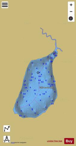 Falls Brook Lake depth contour Map - i-Boating App