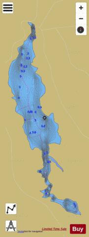 Massachusetts Bog depth contour Map - i-Boating App