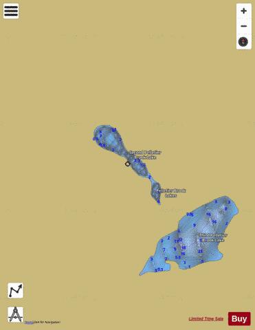 Second Pelletier Brook Lake depth contour Map - i-Boating App