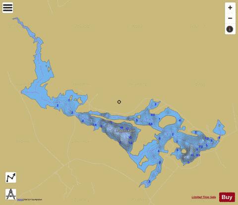 Wadleigh / Roberts Pond depth contour Map - i-Boating App