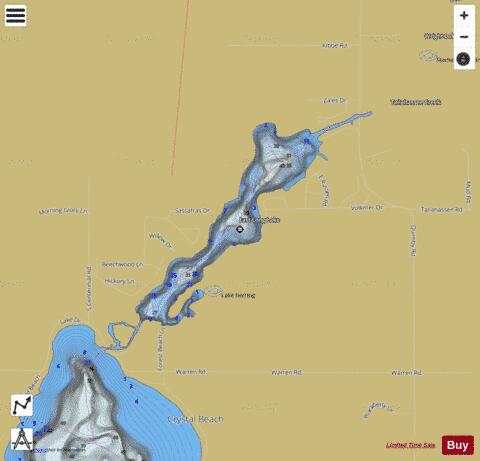 East Long Lake depth contour Map - i-Boating App