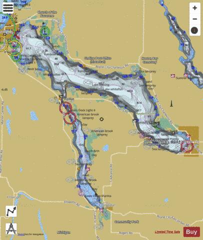 Charlevoix, Lake depth contour Map - i-Boating App