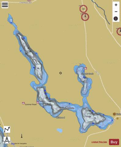 Walloon Lake depth contour Map - i-Boating App