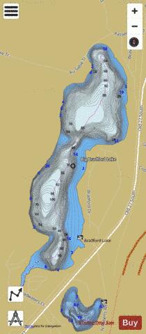 Big Bradford Lake depth contour Map - i-Boating App