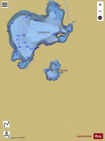 Little Pomeroy Lake depth contour Map - i-Boating App