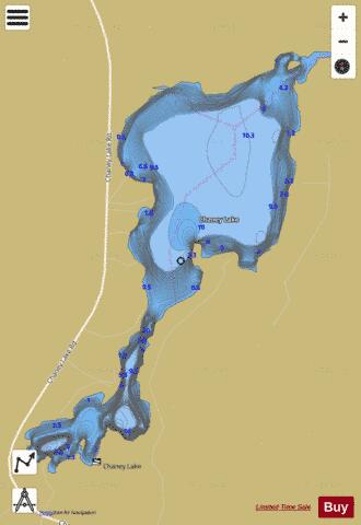 Chaney Lake depth contour Map - i-Boating App