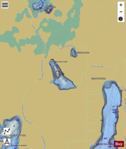 Little Duck Lake depth contour Map - i-Boating App