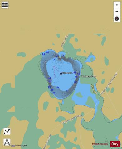 Heart Lake depth contour Map - i-Boating App